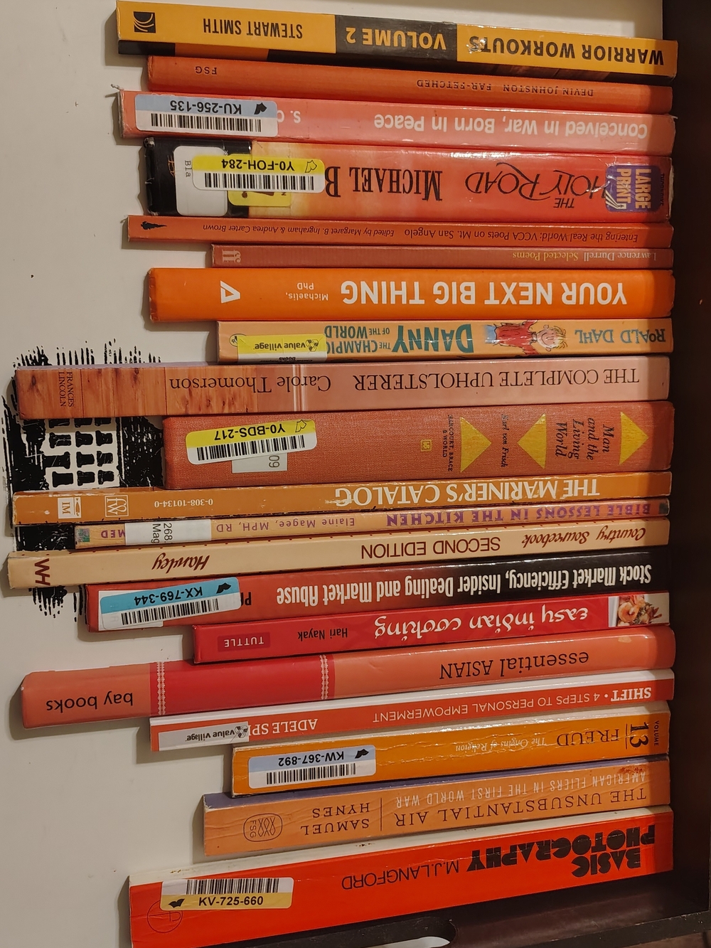 20 Orange & Coral Cut Book Spines | Craft & Junk Journal Supply Lot